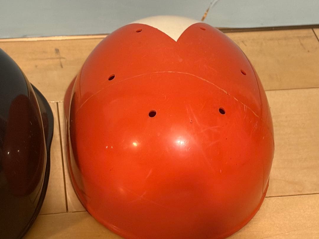 日本ハムファイターズ　野球ヘルメットセット 黒 Fs オレンジ 2個セット