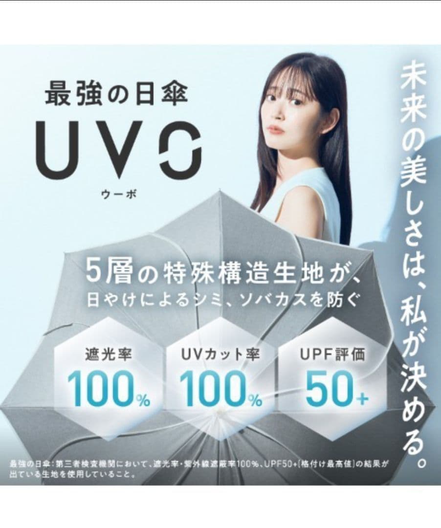 Wpc.完全遮光100% 最強の日傘UVO 5段折りたたみ 切り継ぎ