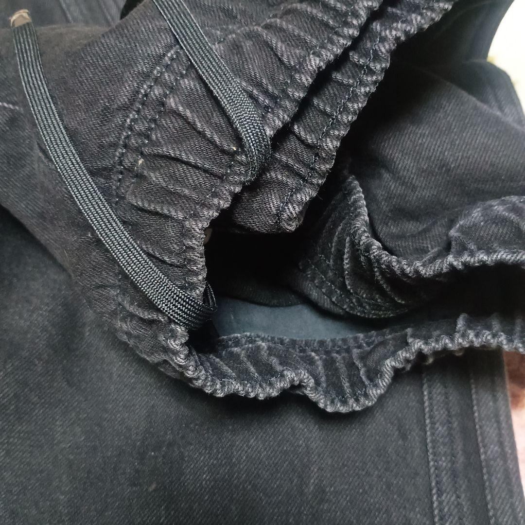 adidasデニムトラックワイドパンツ 黒