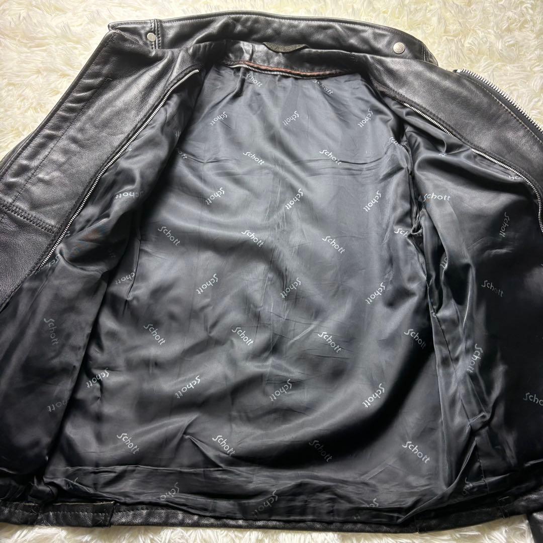 米国製38 SCHOTT ショット シングル ライダース ボアライナー L
