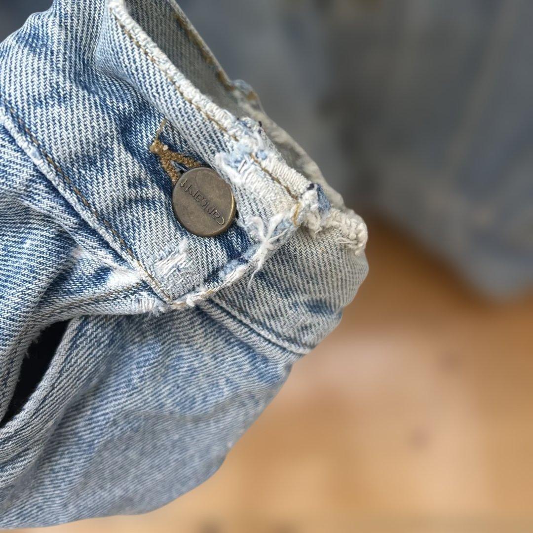 Carhartt デニムジャケット ブルー XL 裏チェック柄