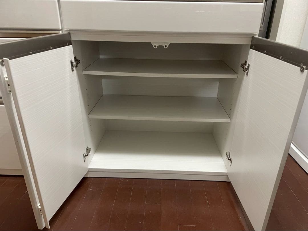 【美品】食器棚　キッチンボード　パントリー収納　ホワイト　カップボード　マナベ