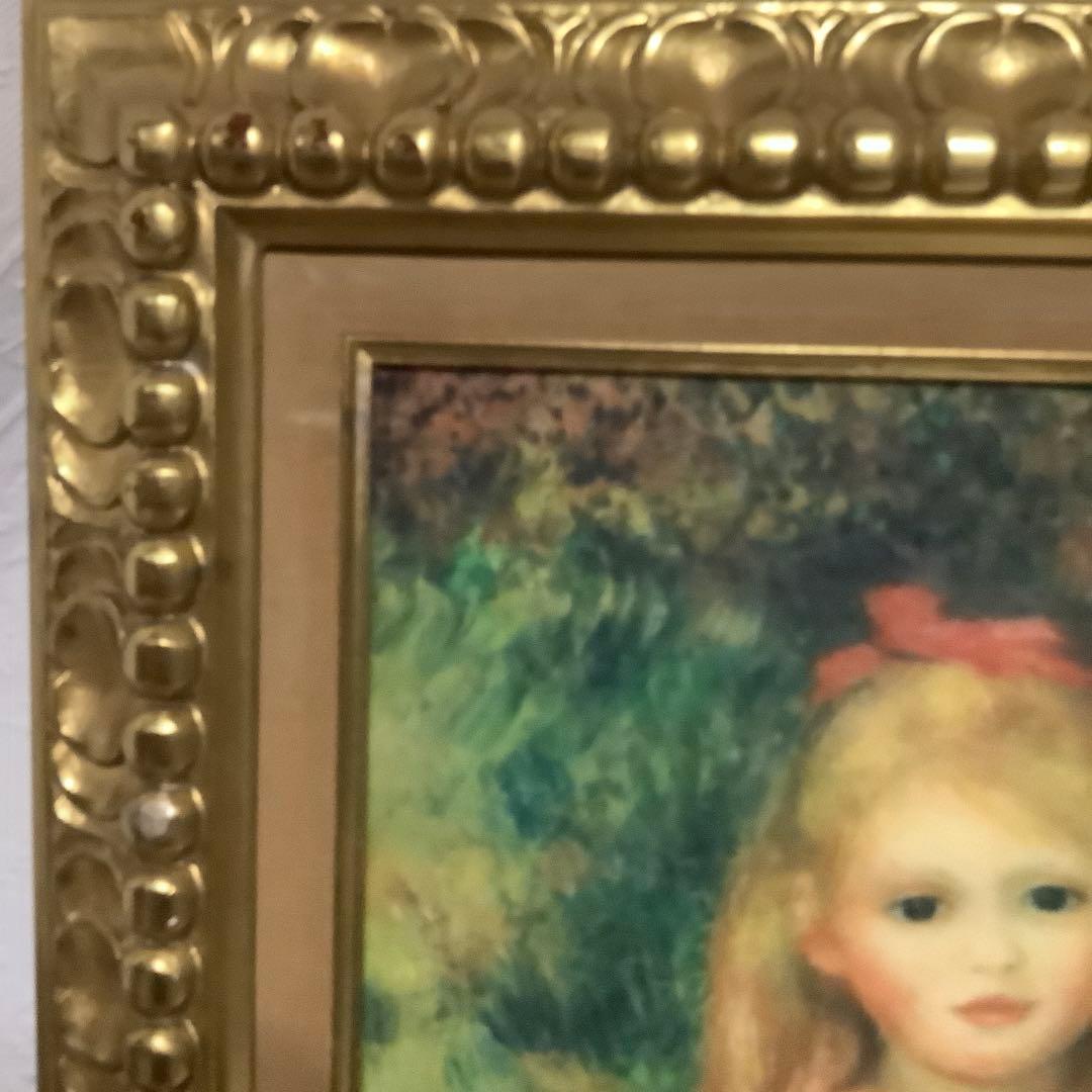 名前が分かりませんさん専用　ルノワール　油彩画　【麦束を持つ少女】　金色