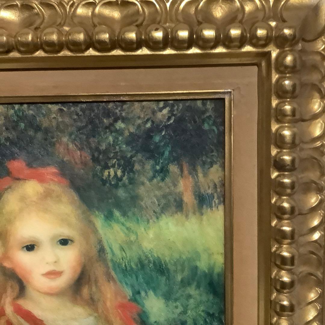 名前が分かりませんさん専用　ルノワール　油彩画　【麦束を持つ少女】　金色