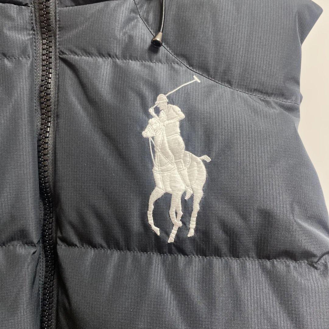 ラルフローレン ダウン ベスト 肉厚 ブラック アウター ビッグポニー 刺繍