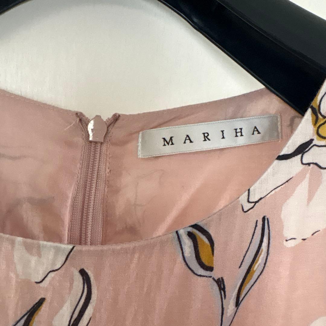 MARIHA フラワープリント ノースリーブ ロングワンピース