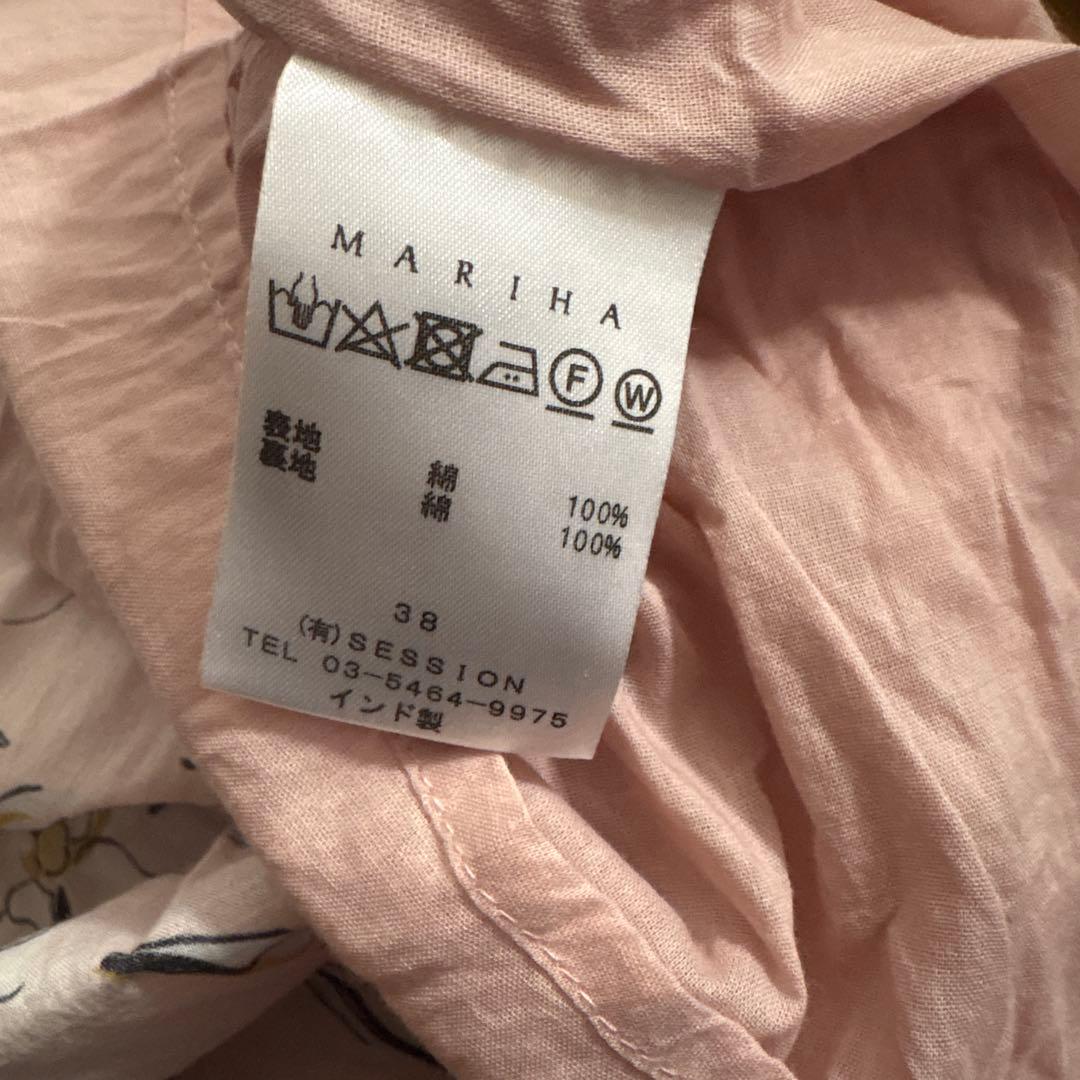 MARIHA フラワープリント ノースリーブ ロングワンピース