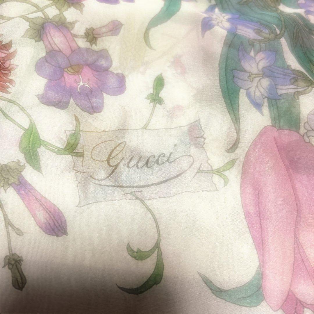 ［激レア美品］オールドGUCCIシルクシフォンスカーフ