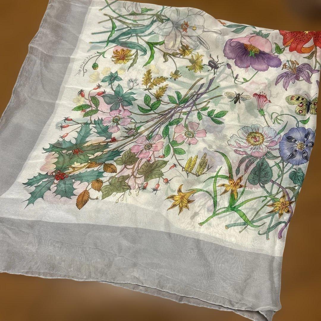 ［激レア美品］オールドGUCCIシルクシフォンスカーフ