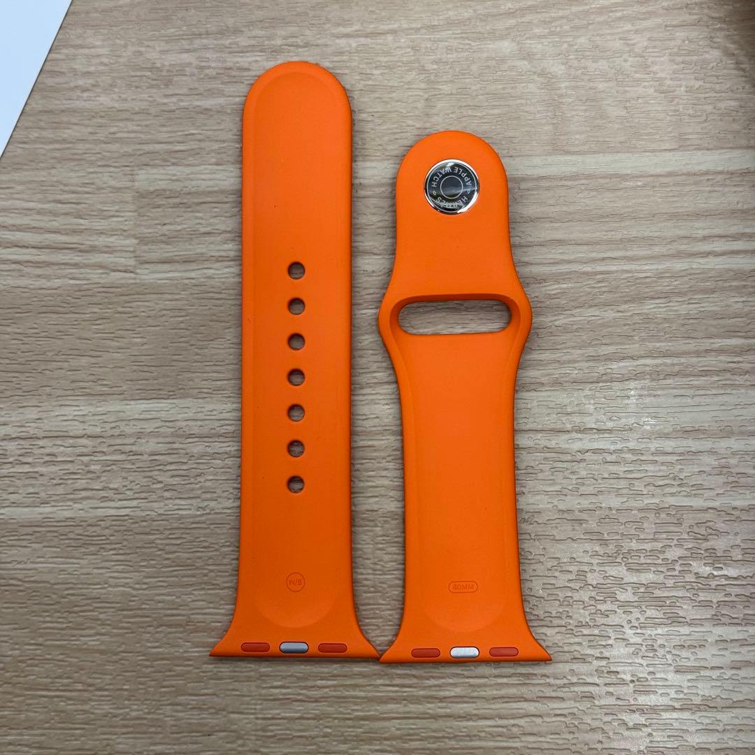2184 Apple Watch エルメス　オレンジ　スポーツ　ラバーバンド