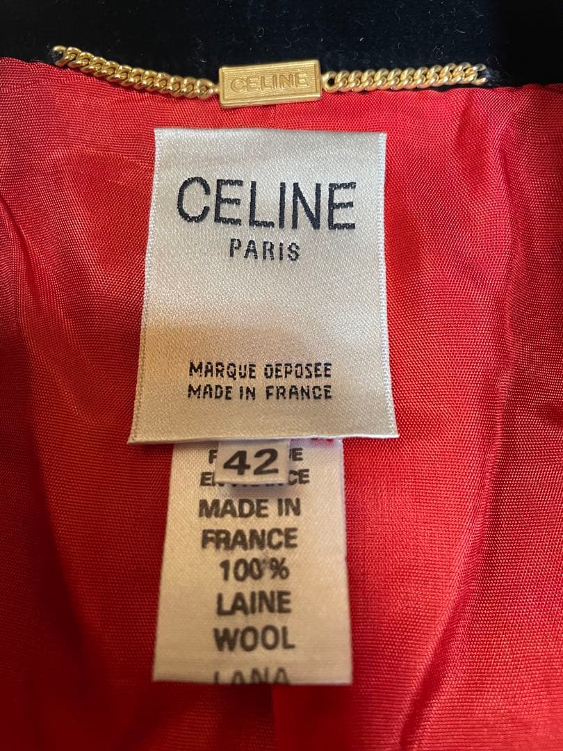 レア　CELINE レッドナポレオンウールジャケット 42訳あり価格