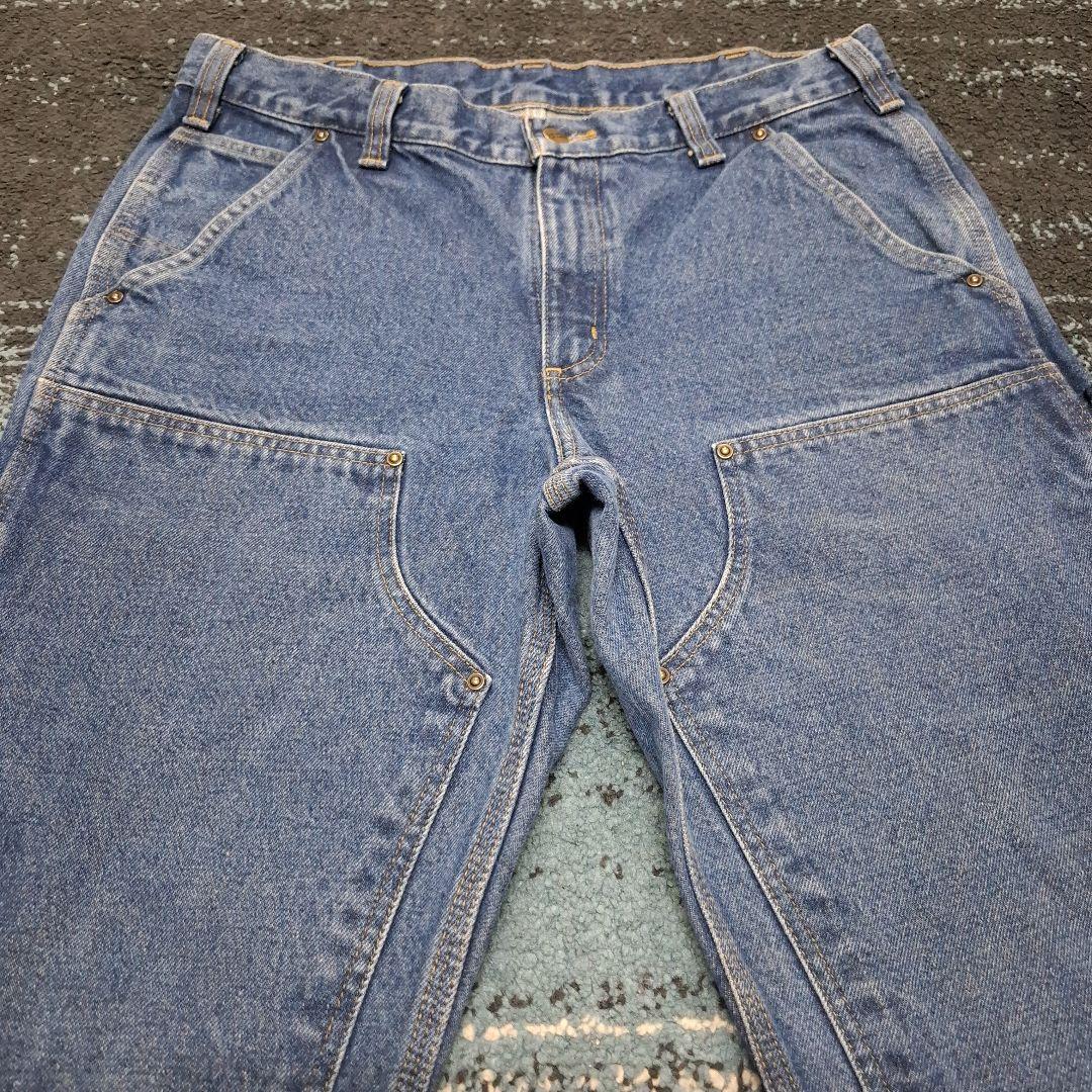 希少carhartt デニムカーハートダブルニー W34 L30