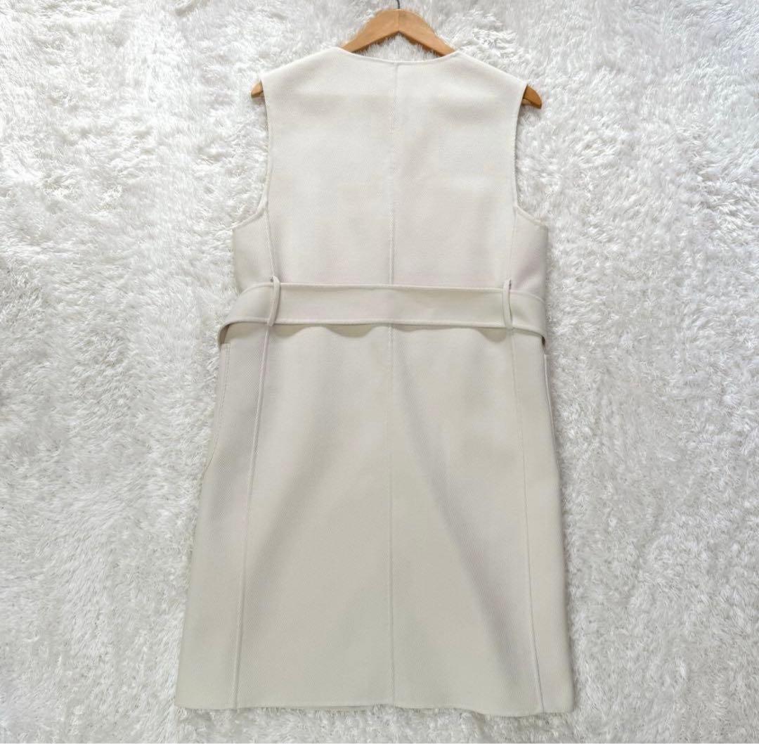 アナイ 23AW カルゼリバーベルトクルージレ ロング ベスト ベルト付 白 M