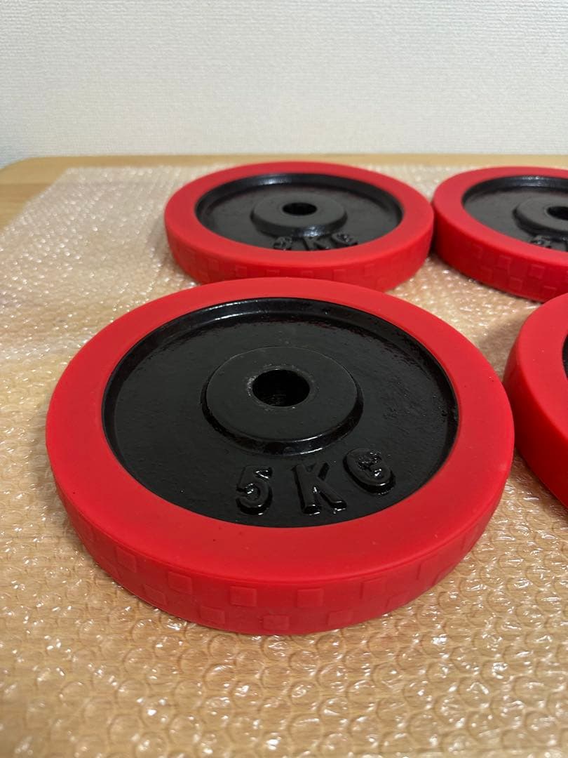 早い者勝ち　ダンベル　プレート　5kg×4枚セット　ラバー付