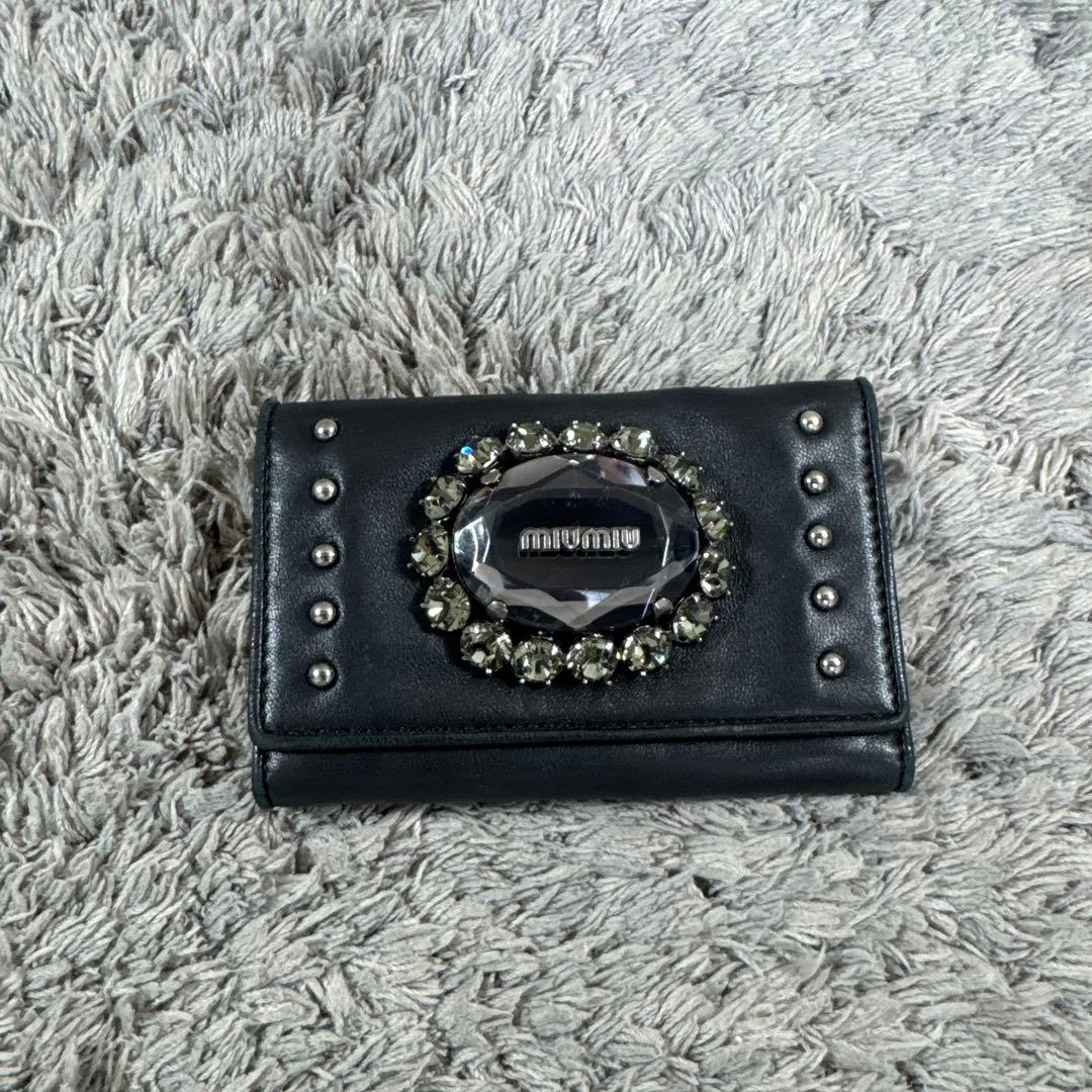 MIU MIU ミュウミュウ ビジュー スタッズ 6連 キーケース