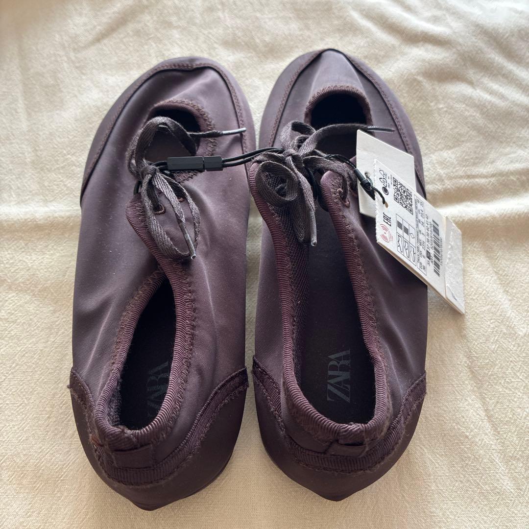 ZARA 23cm バレリーナシューズ　ブラウン　完売品