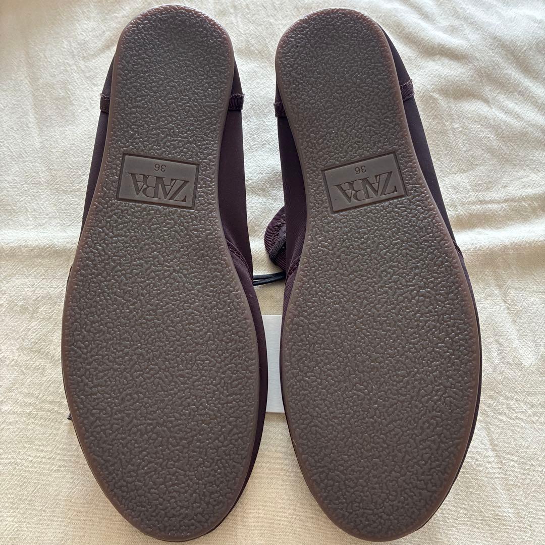 ZARA 23cm バレリーナシューズ　ブラウン　完売品
