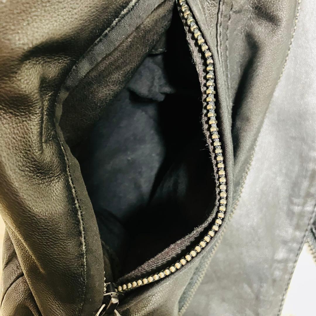 【美品】DIESEL ディーゼル ラムレザー ダブルライダース 星型パンチング