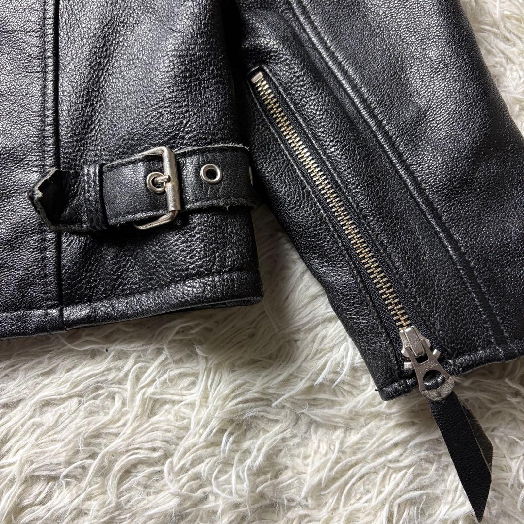 【極美品】Schott シングルライダースジャケット ゴートレザー L
