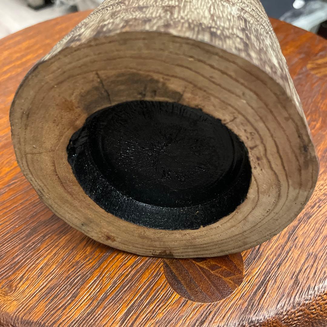 木製花器 ロープハンドル付き