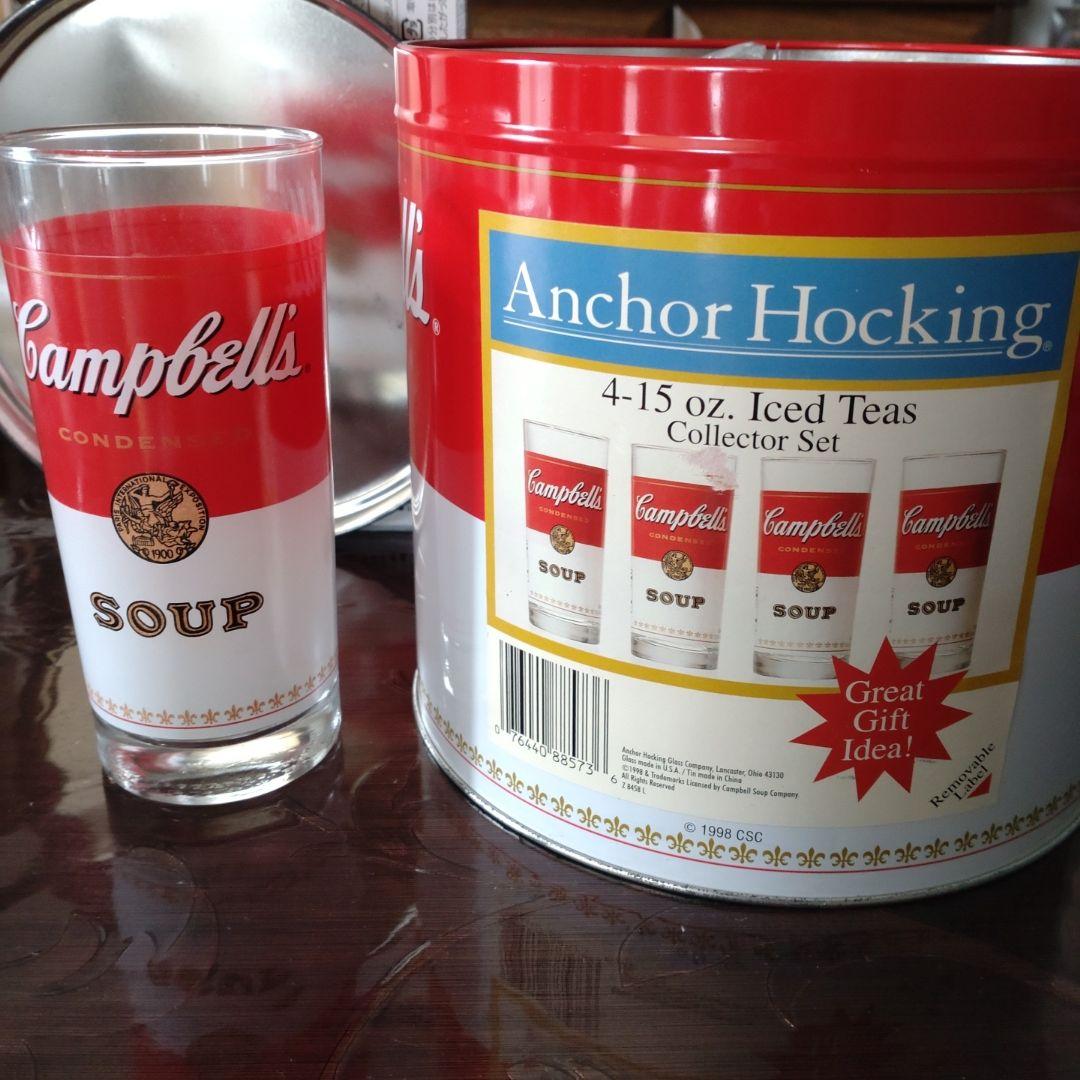Campbell's コンデンススープ缶グラス4個セットアメリカン雑貨新品未使用