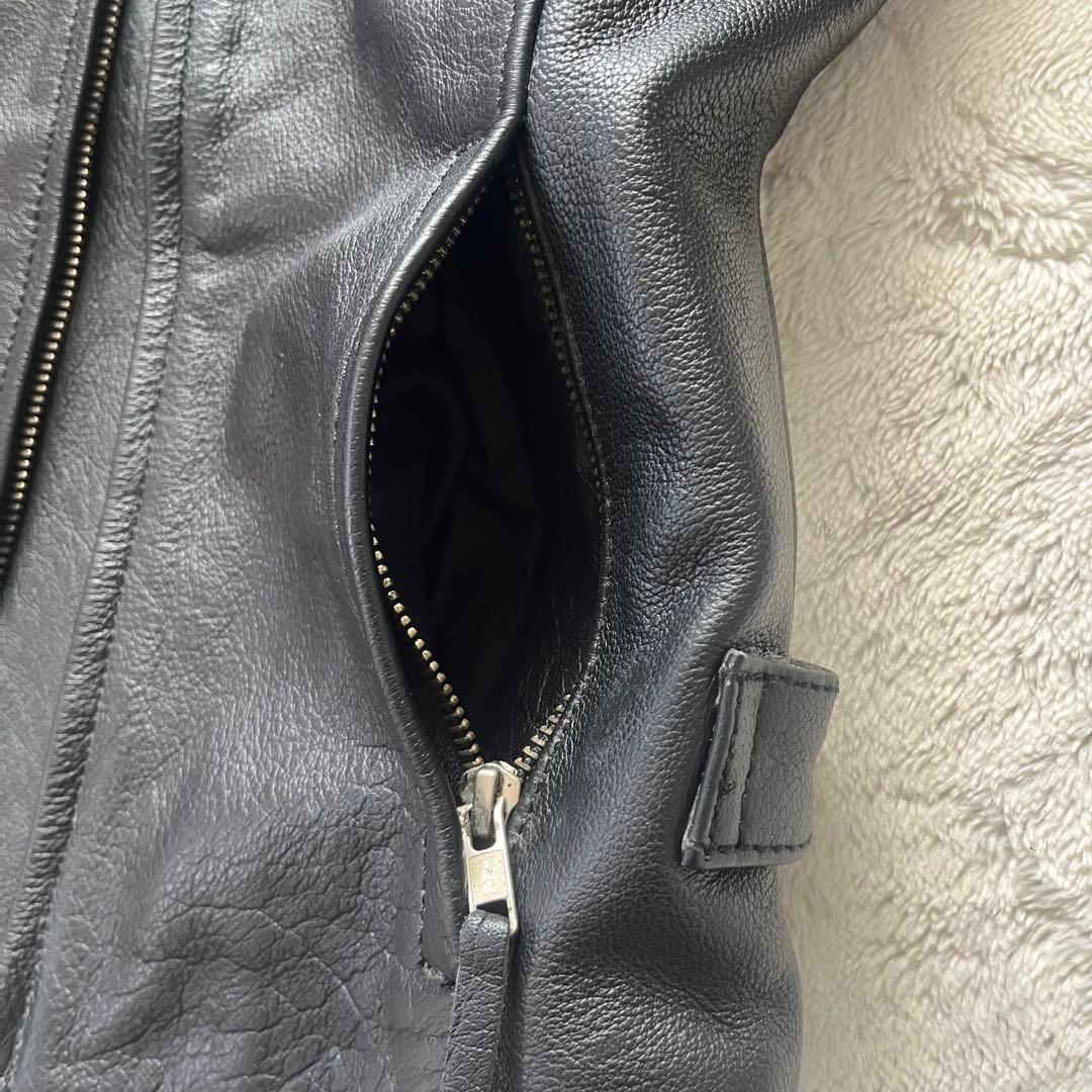 美品✨Rookie Leather 牛革レザージャケット　シングルライダースM黒