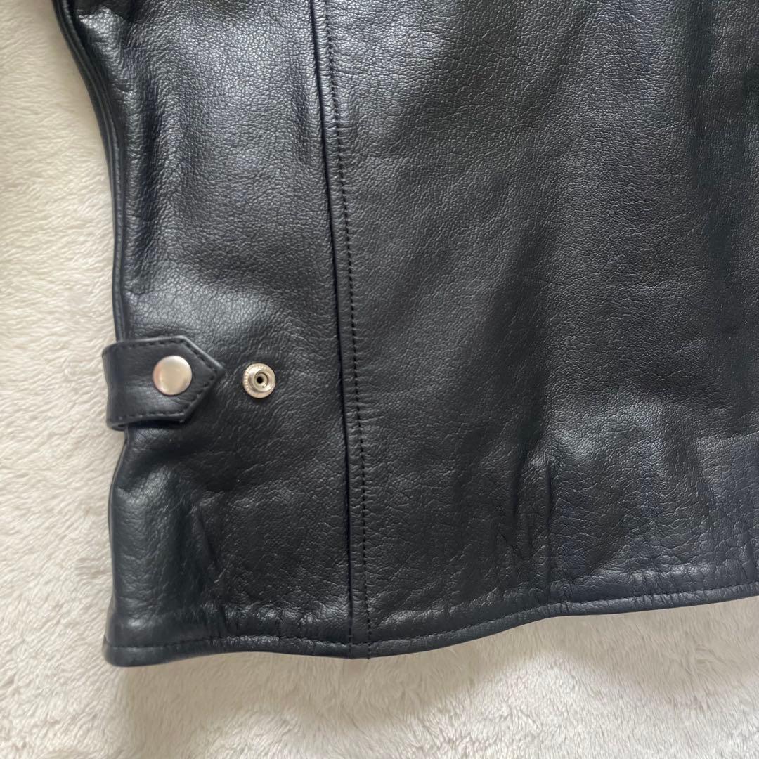 美品✨Rookie Leather 牛革レザージャケット　シングルライダースM黒