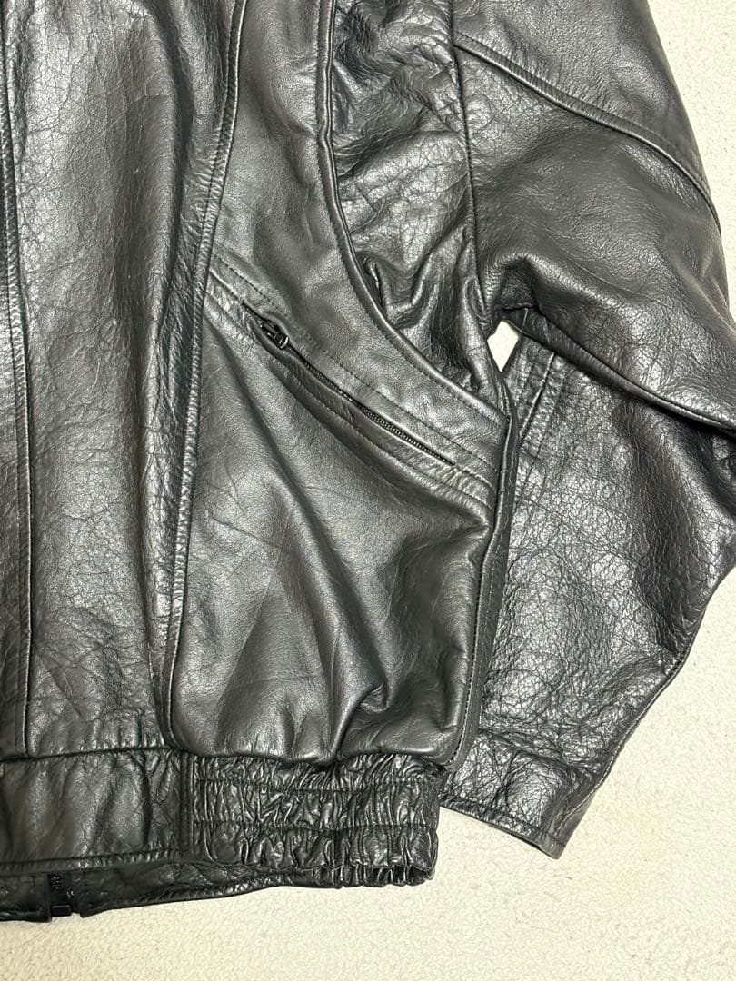 90s レザージャケット ブルゾン vintage 短丈