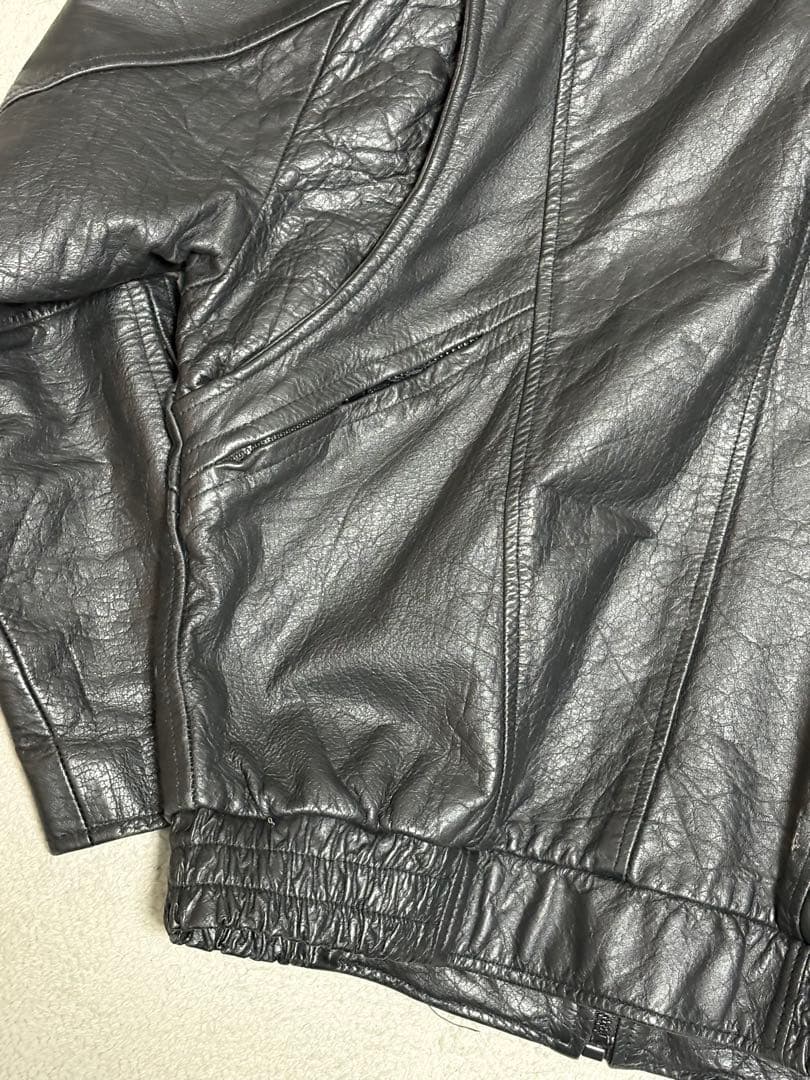 90s レザージャケット ブルゾン vintage 短丈