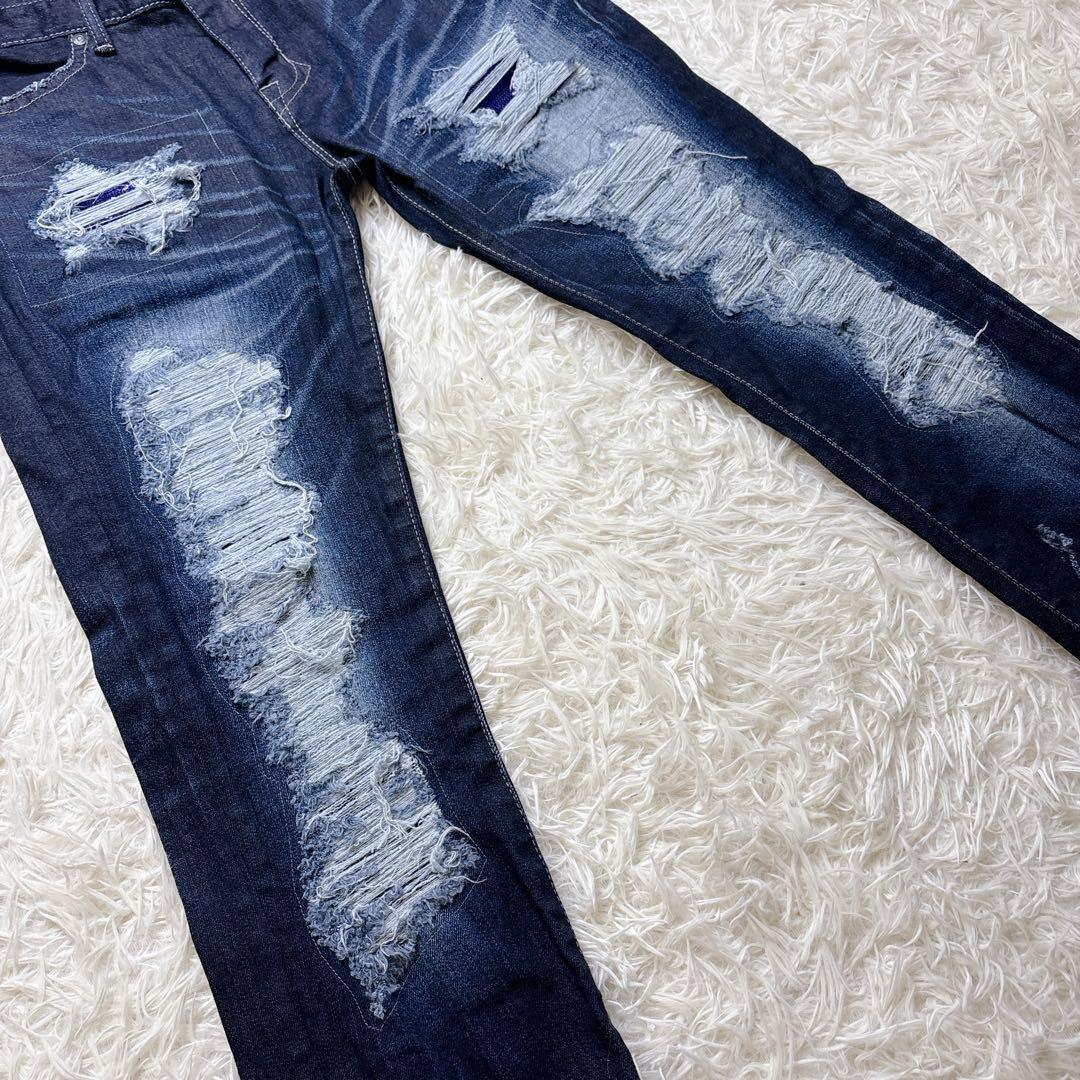 CIVARIZE スパンコール ダメージ加工 スキニー デニムパンツ Y2K