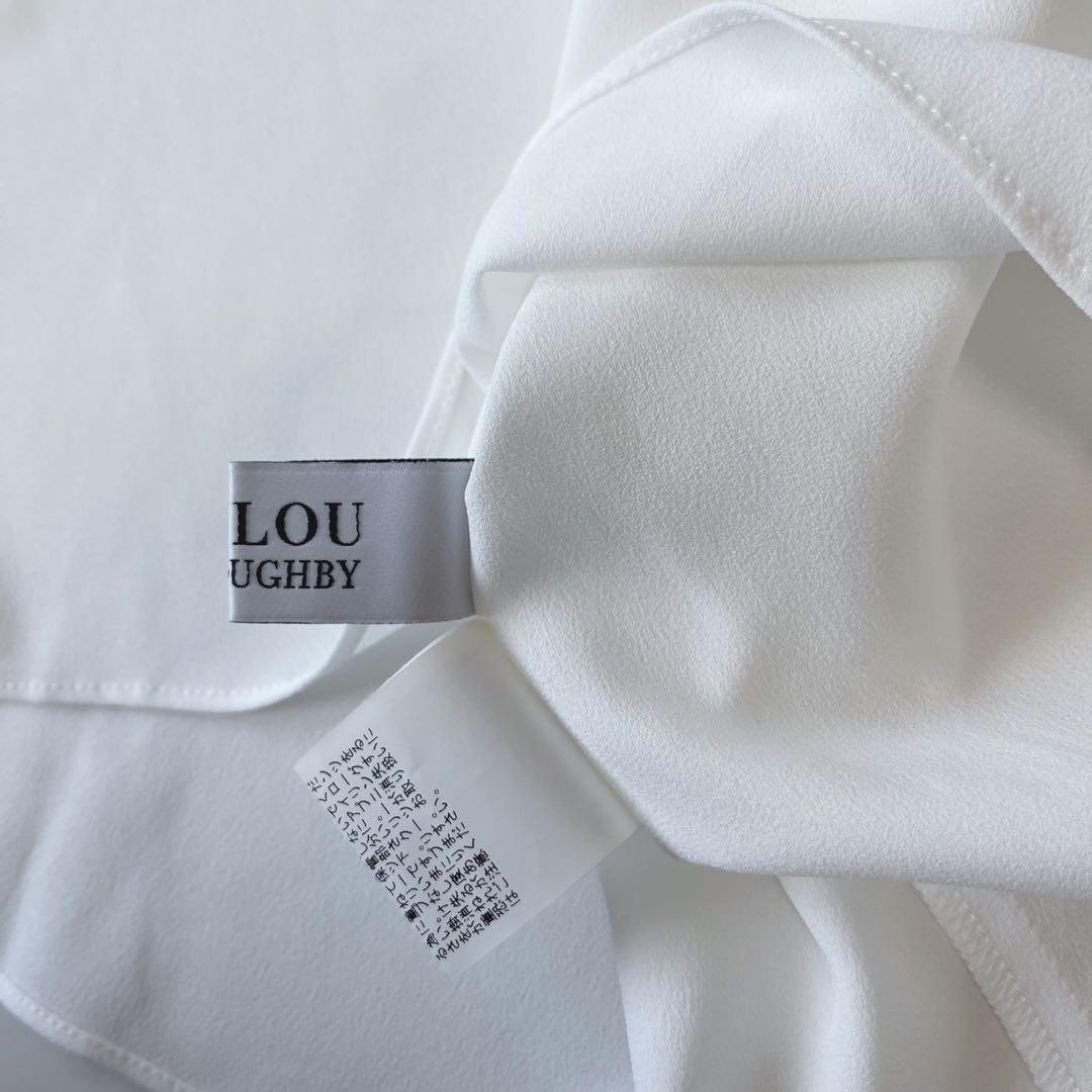 【美品】LOULOU WILLOUGHBY フリル プリーツ リボン ブラウス白