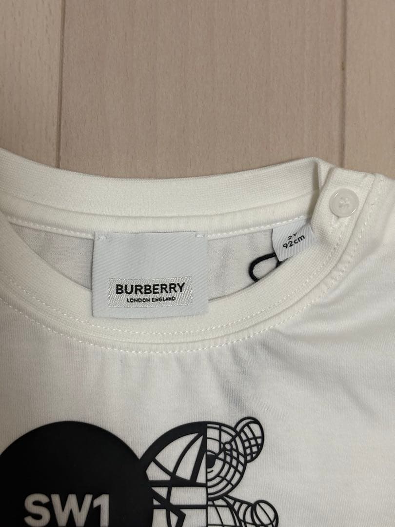 【タグ付】BURBERRY/バーバリー トーマスベア半袖白Tシャツ2Y92㎝