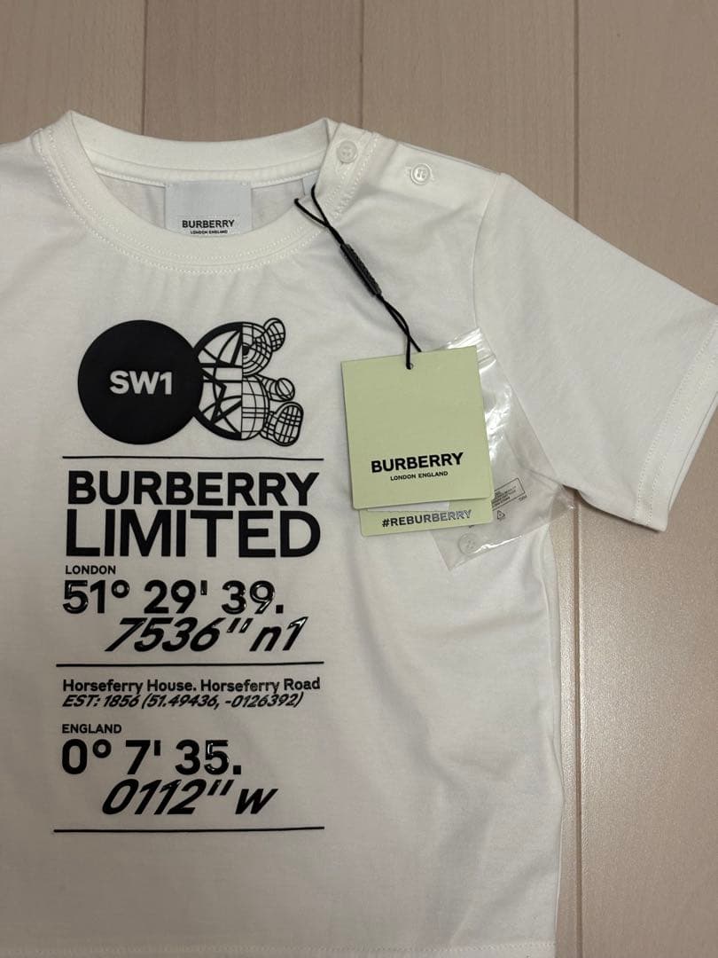 【タグ付】BURBERRY/バーバリー トーマスベア半袖白Tシャツ2Y92㎝