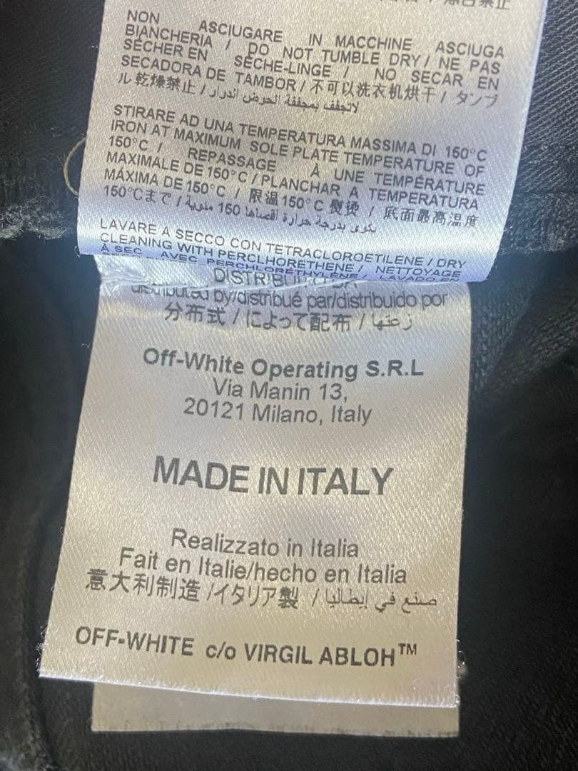 Off-White スキニーデニム ブラック オフホワイト バージル
