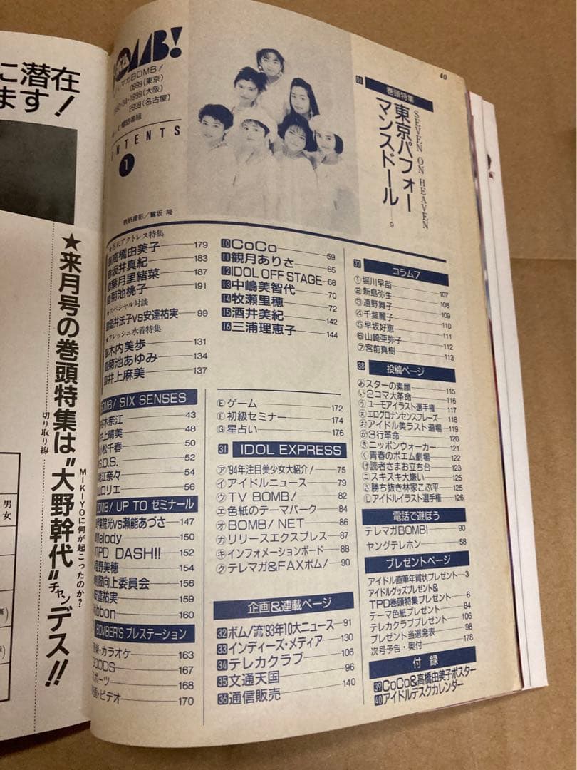 1994年1月号　BOMB ボム　篠原涼子