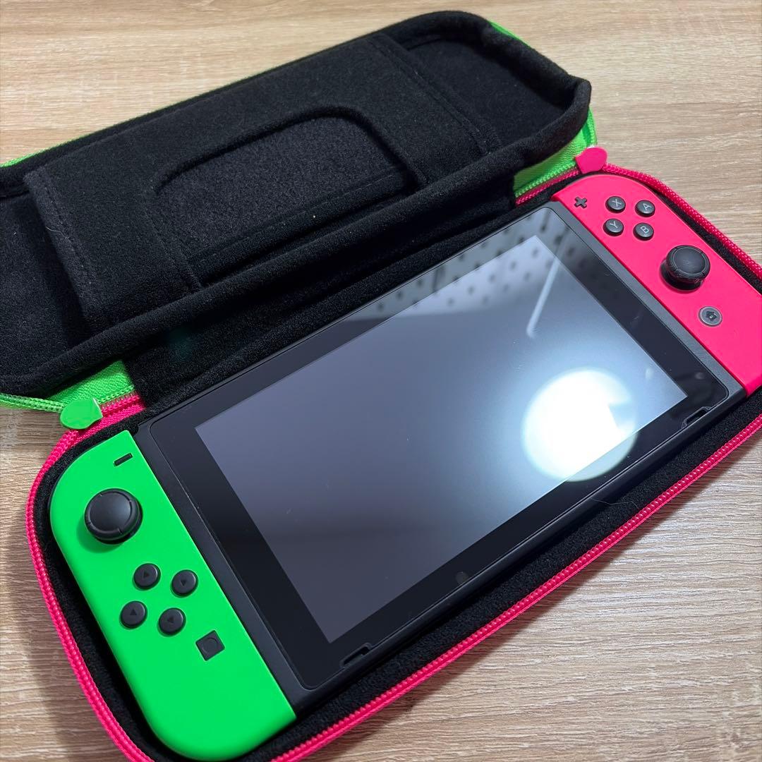 Nintendo Switch 本体 ピンク/緑 Joy-Con ケース付き