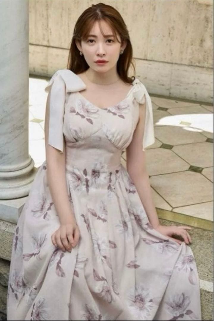 ワンピース Herlipto Sunflower-Printed Midi Dress XS