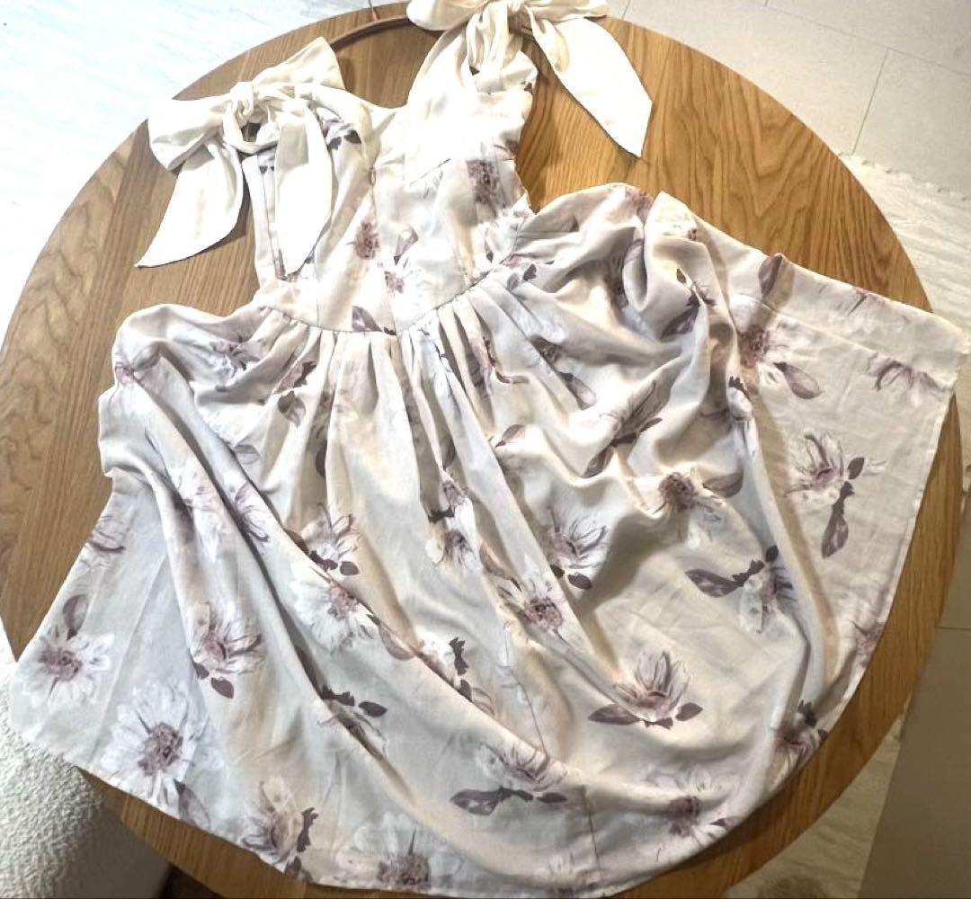 ワンピース Herlipto Sunflower-Printed Midi Dress XS