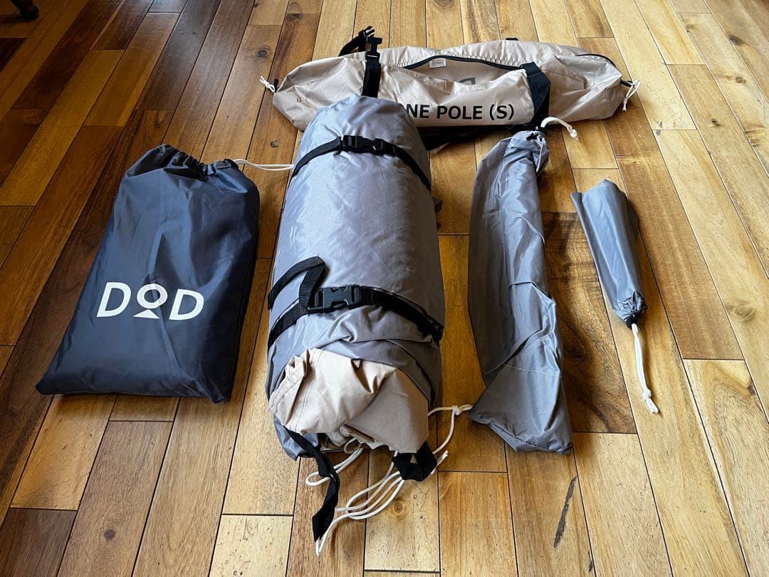 【セット】 DOD ワンポール テント ( S ) タン / 別売グランドシート