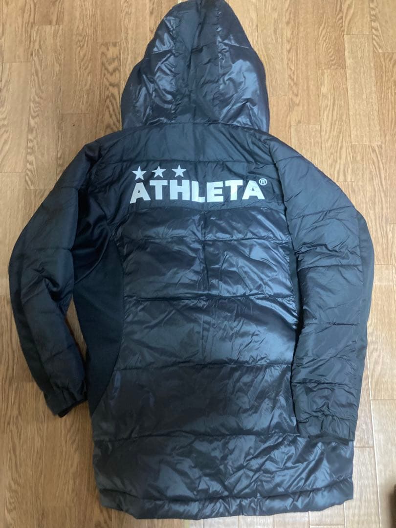 ATHLETA ベンチコート 黒 フード付き　L