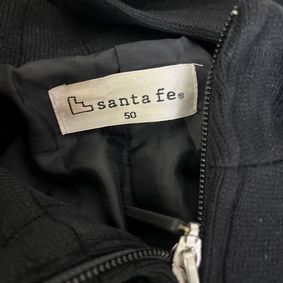 Santa fe サンタフェ リブスウェットフルジップジャケット 刺繍ロゴ 古着