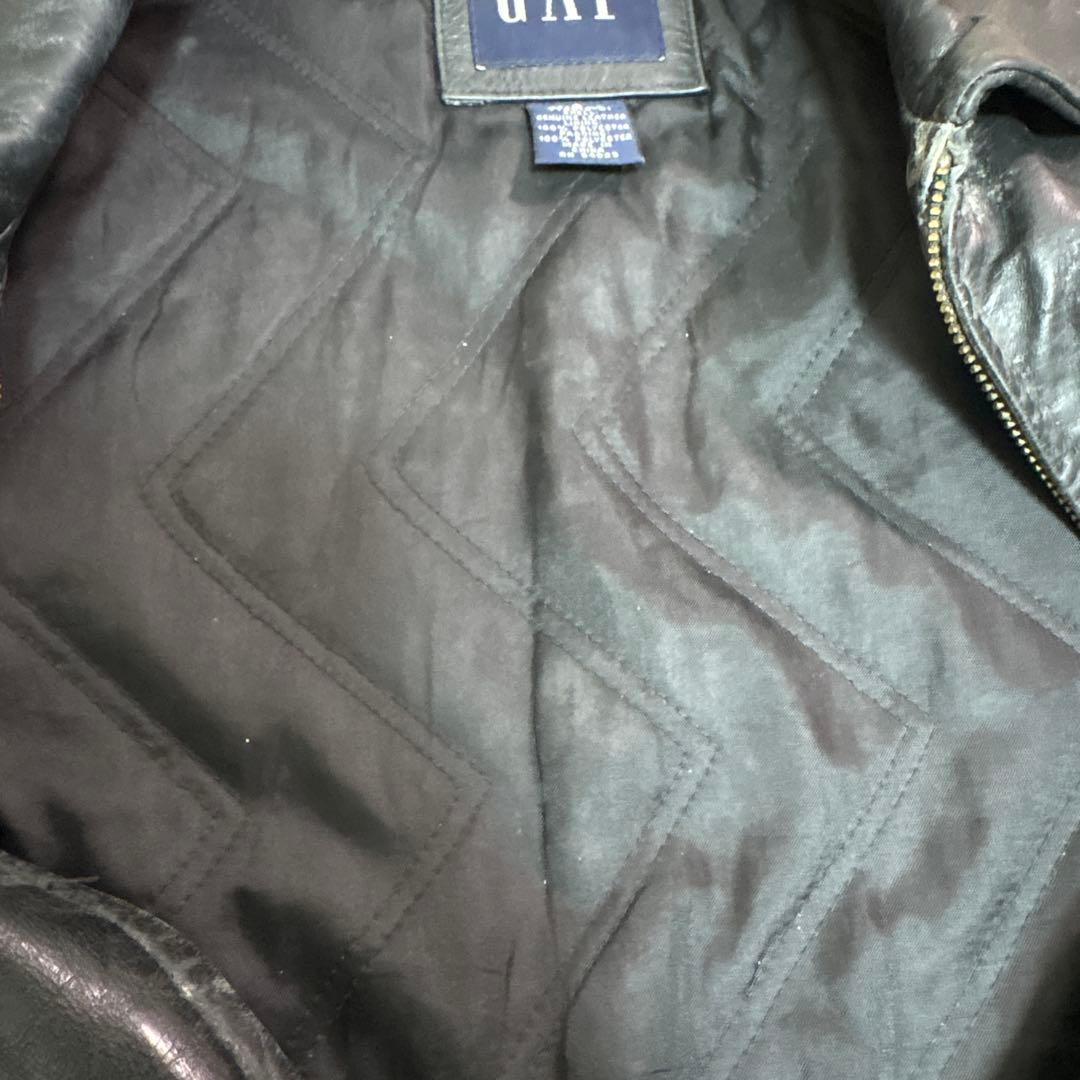 GAP ブラックレザー ジャケット 黒 古着