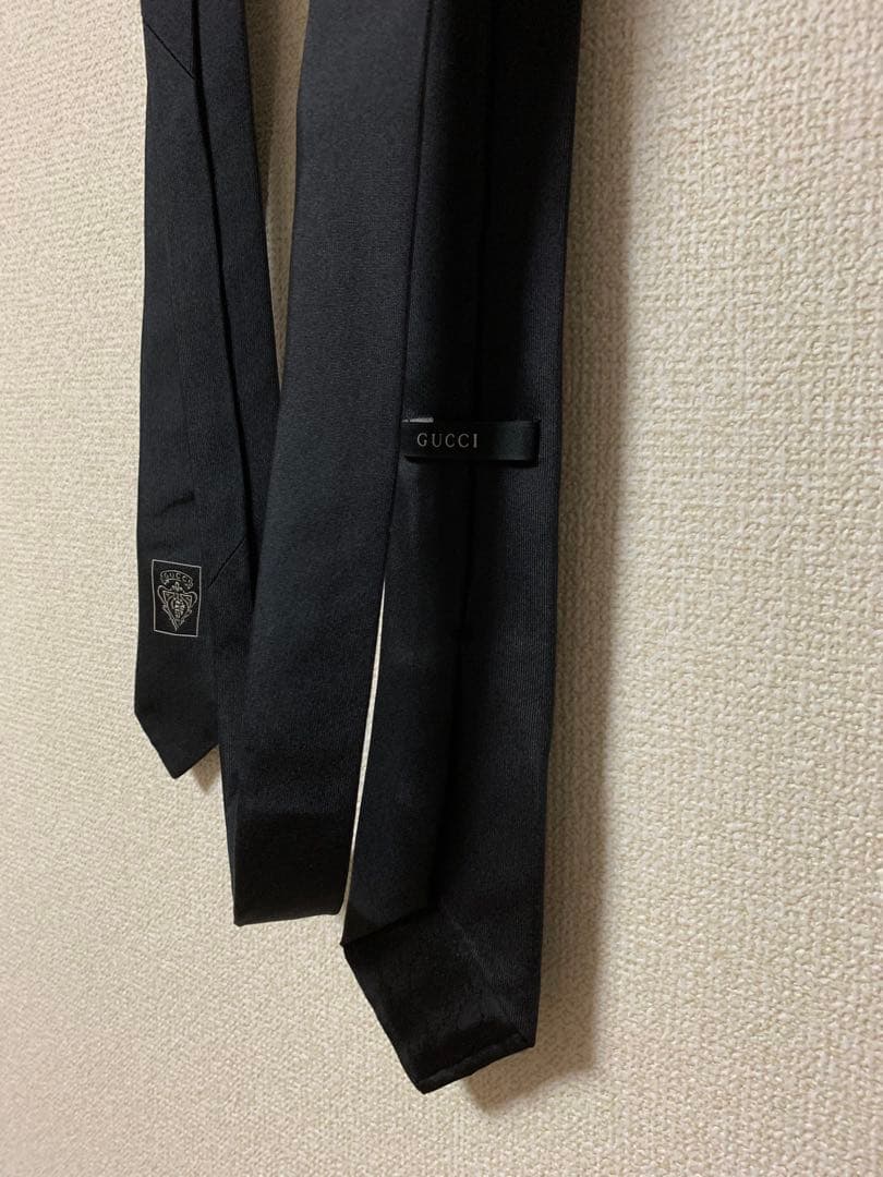 【中古品】GUCCI（グッチ）シルク ネクタイ黒