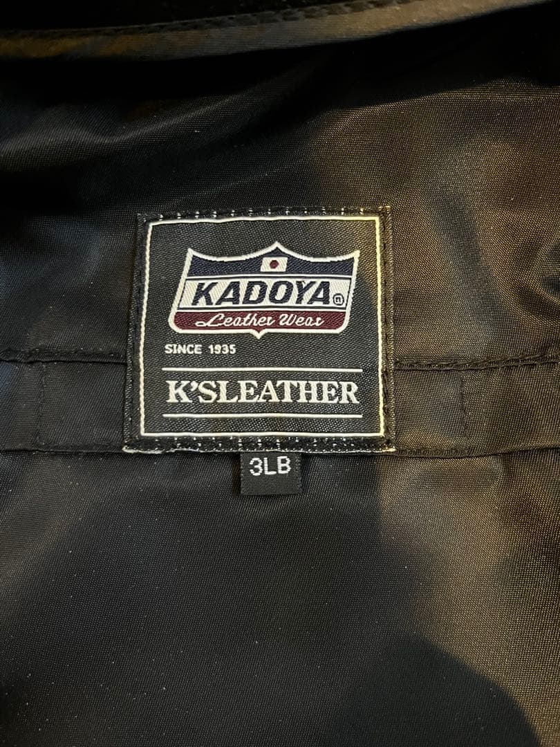 ⭐︎KADOYA 牛皮シングルライダースジャケット3LB(ワイド)used美品☆
