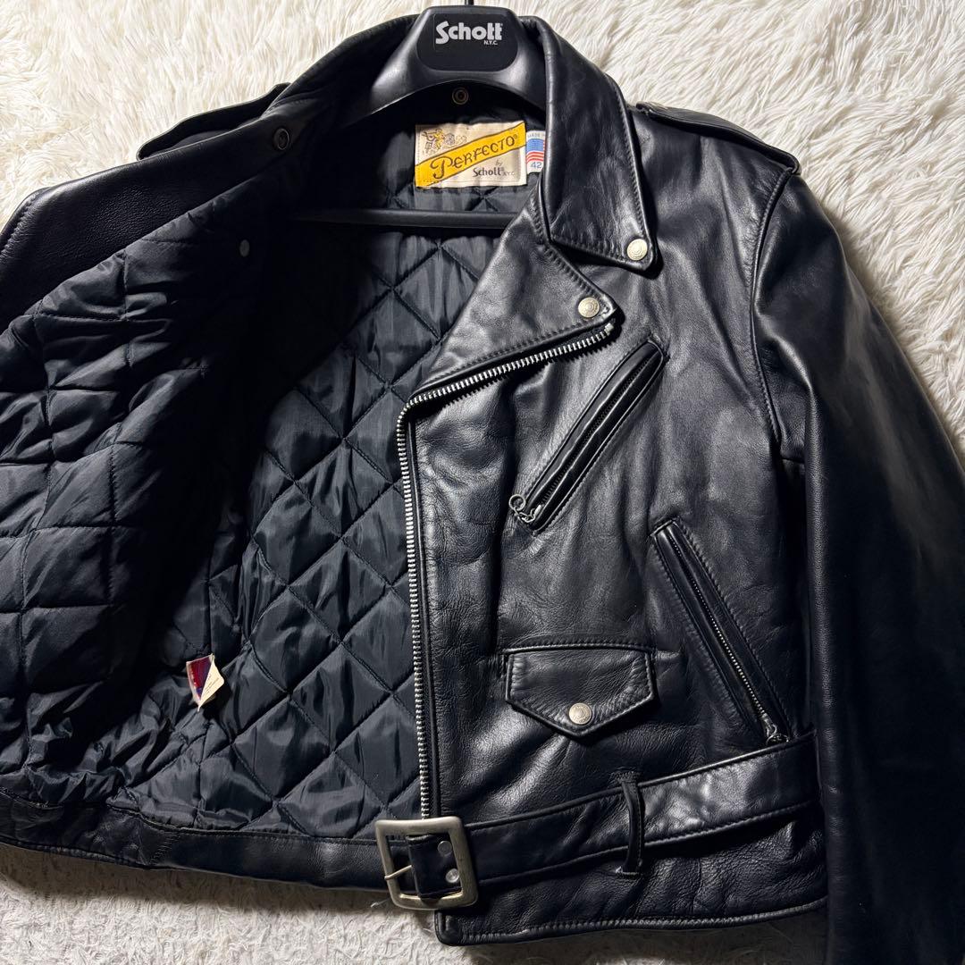 K*K様 美品/42サイズ■Schott ライダースジャケット ダブル　118