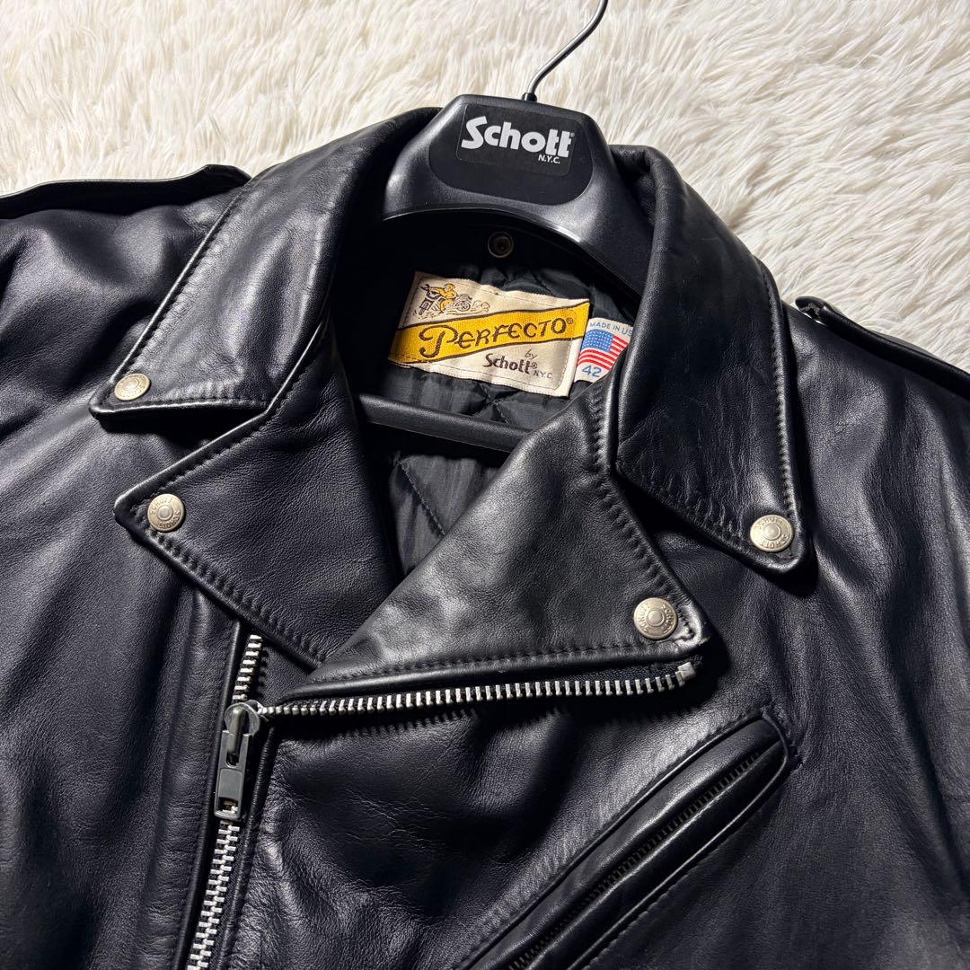 K*K様 美品/42サイズ■Schott ライダースジャケット ダブル　118