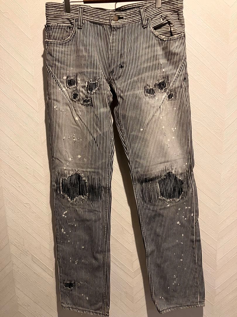 ナンバーナイン　ヒッコリーデニムパンツ　サイズ4(L) レングス32