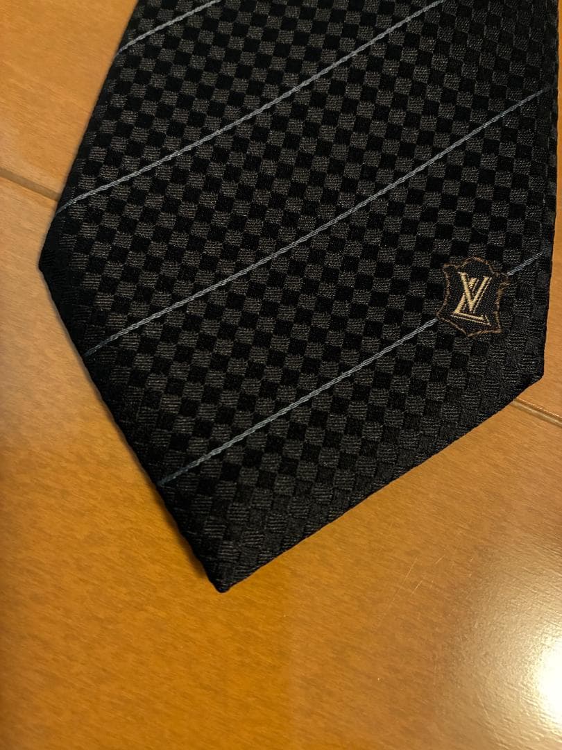 Louis Vuitton ルイヴィトン　ブラック チェック柄 ネクタイ