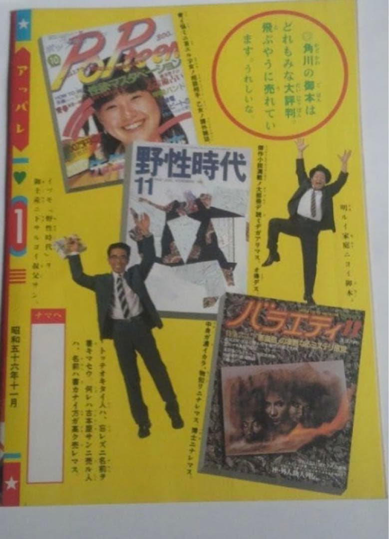 薬師丸ひろ子 痛快アッパレ カドカワノベルズ創刊記念キャンペーン冊子