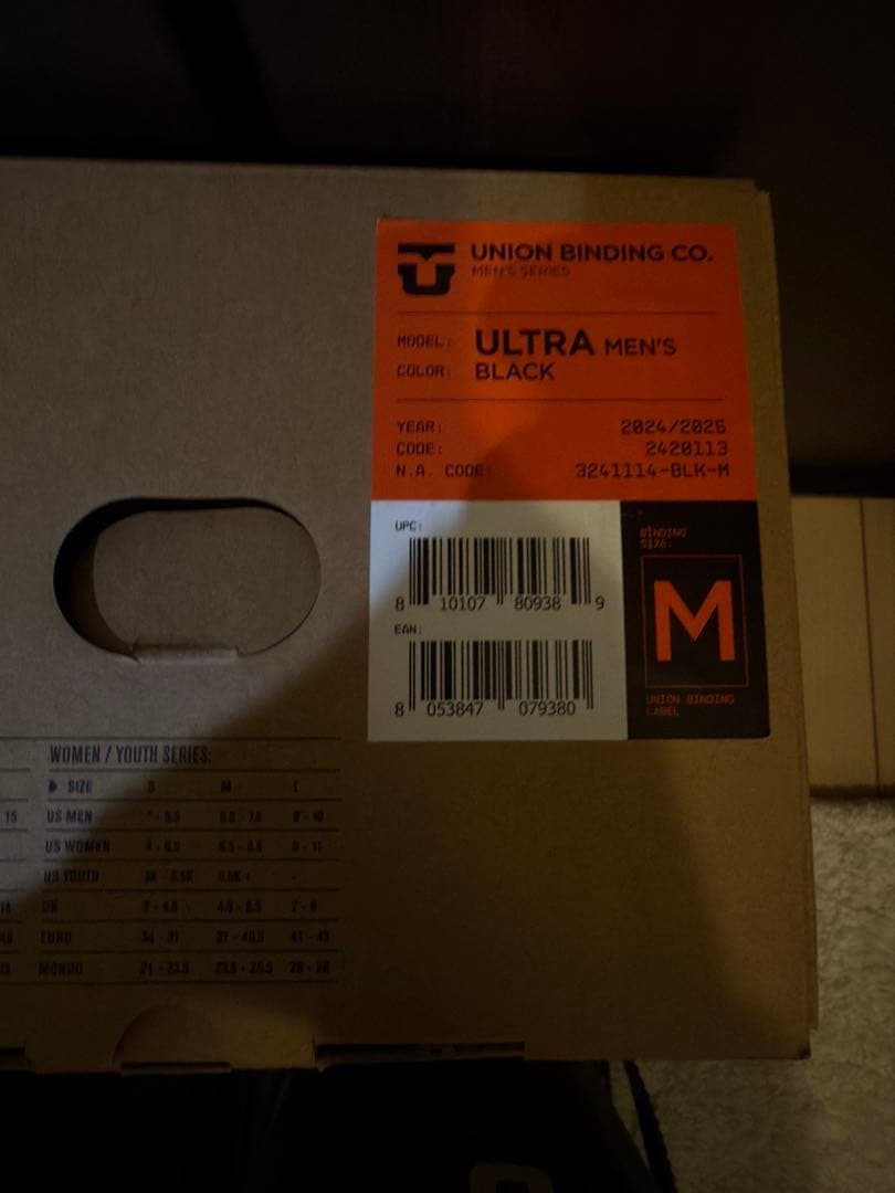 UNION ユニオン　ウルトラ　スノーボードビンディング ブラック　M